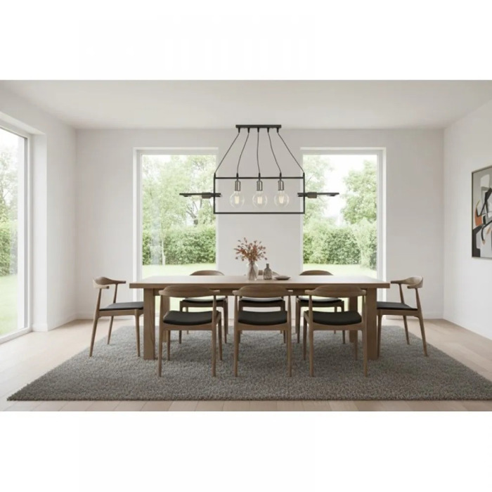 NG Lighting Kremasto Fotistiko Rag Xeiropoiito Metalliko Anthraki Pentafoto E27 100x25cm 2026430